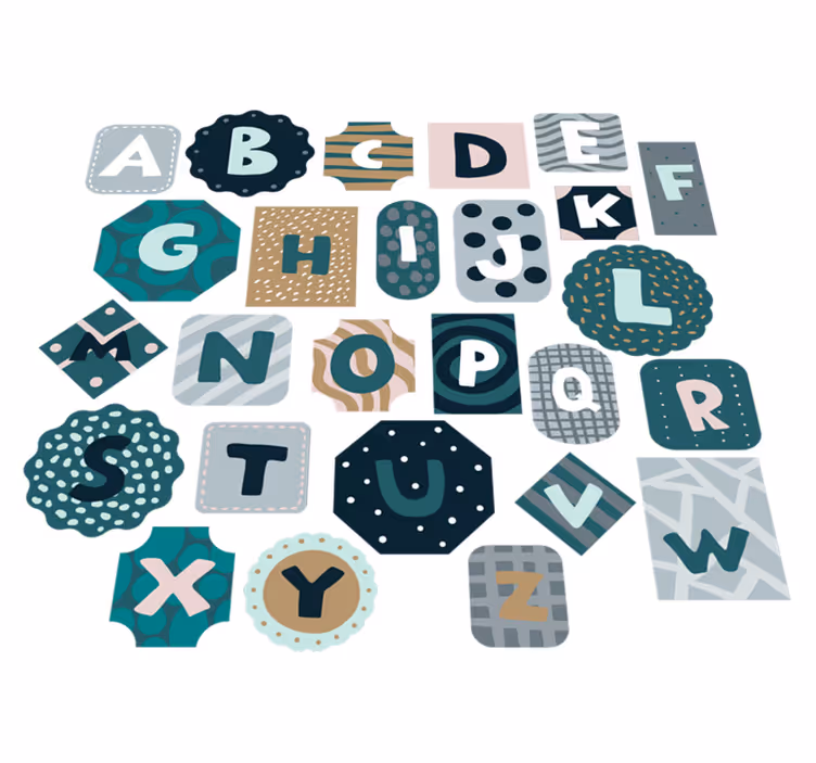 Kids vinyl rug alphabet nordic style decal - TenStickers