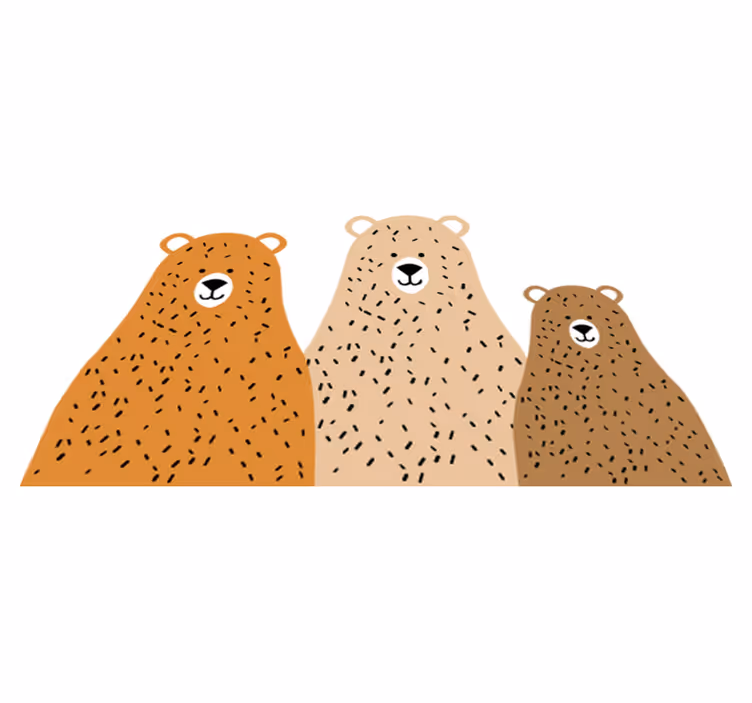 Kids vinyl rug three bear buddies - TenStickers
