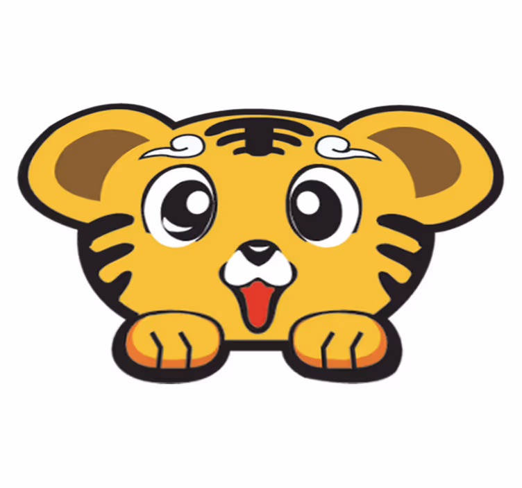 Kids vinyl rug baby cheerful tiger - TenStickers