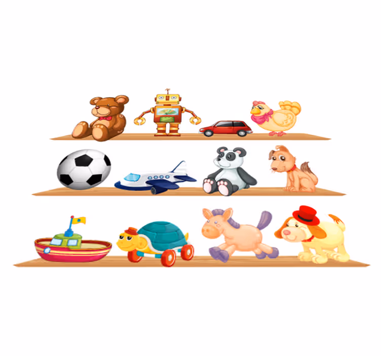 Kids vinyl rug with toy shelves - TenStickers