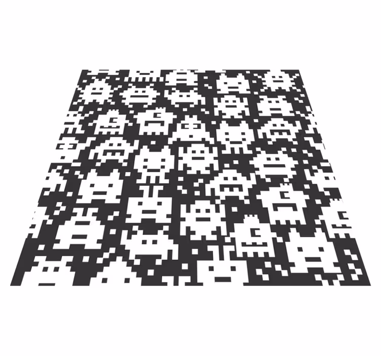 Kids vinyl rug with video game monsters - TenStickers