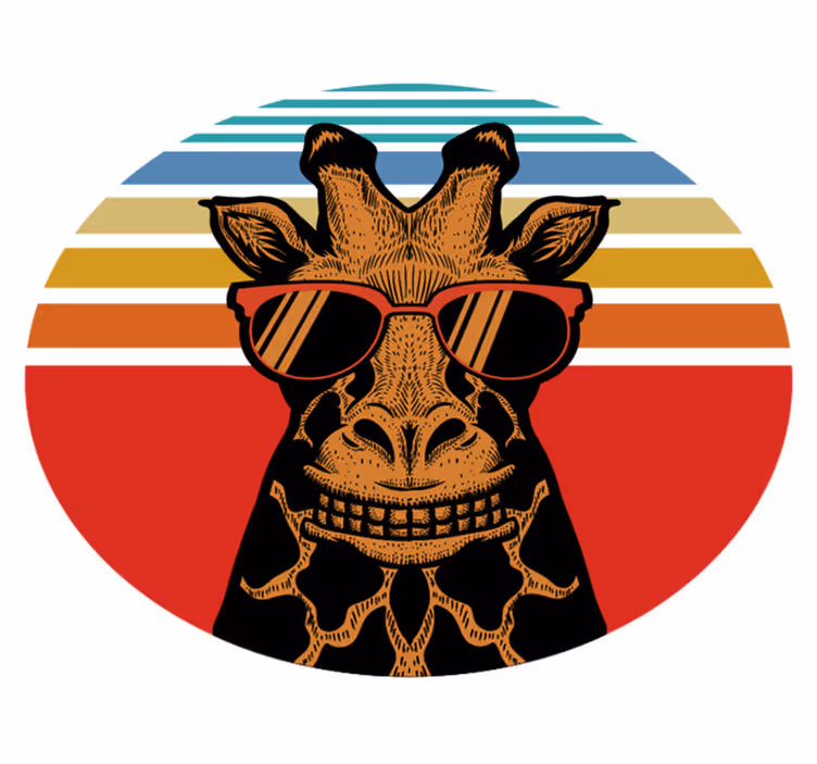 Hipster giraffe bedroom vinyl rug - TenStickers