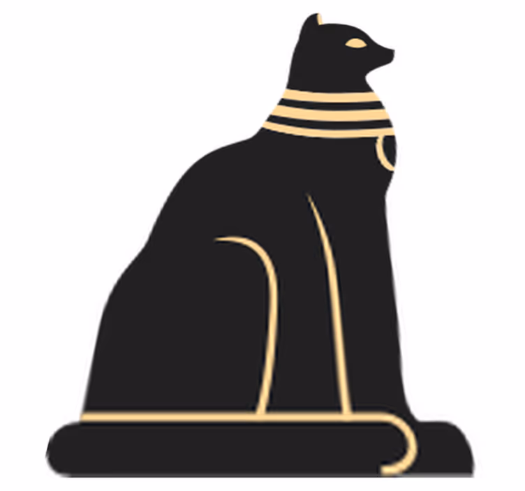 Bedroom vinyl rug featuring egyptian cat design - TenStickers