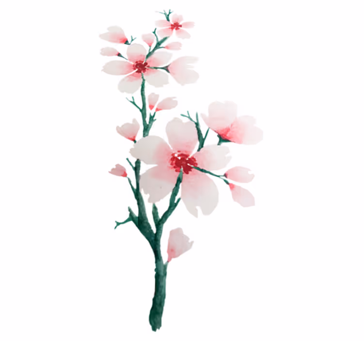 Cute white flowers design bedroom vinyl rug - TenStickers