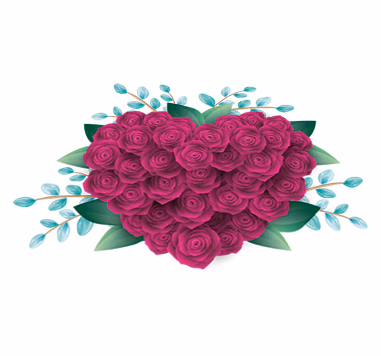 Bedroom vinyl rug heart crown with roses - TenStickers