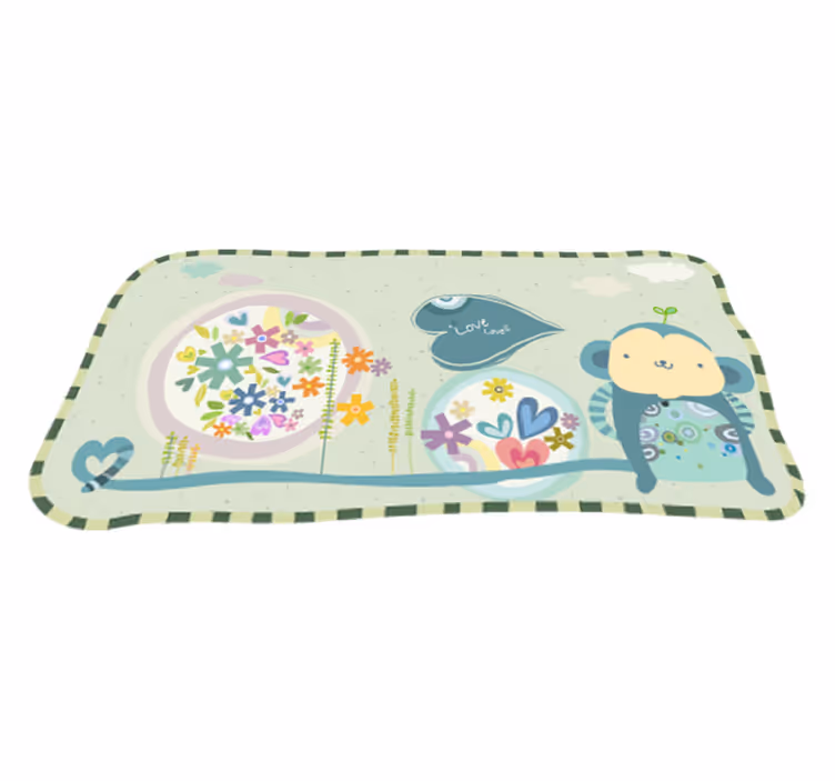 Kids vinyl rug framed monkey - TenStickers