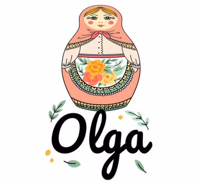 Kids vinyl rug matryoshka with name - TenStickers