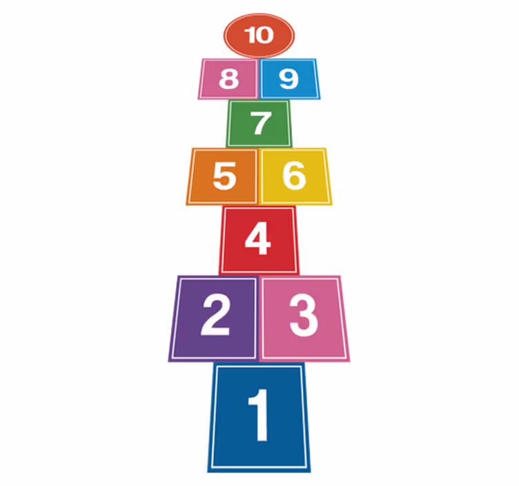 Colorful hopscotch game vinyl rug - TenStickers