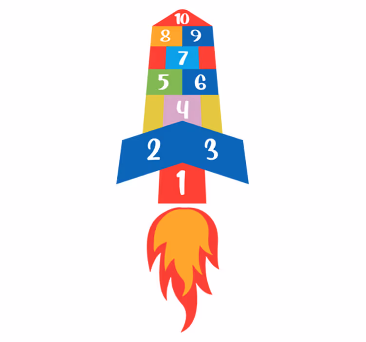 Game vinyl rug hopscotch rocket - TenStickers