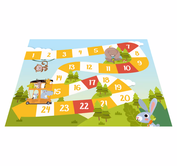 Game vinyl rug wildlife board game design - TenStickers