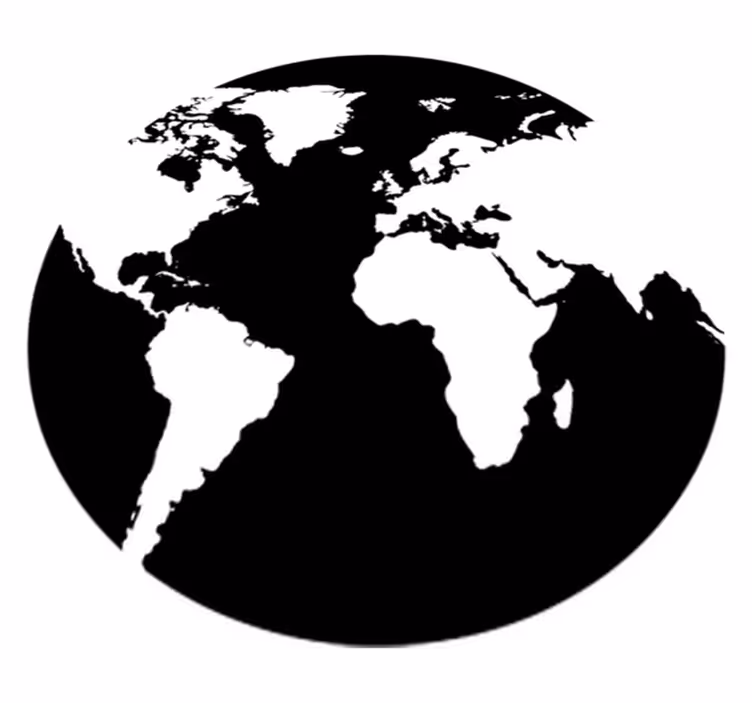 World map vinyl rug circle world map sticker - TenStickers