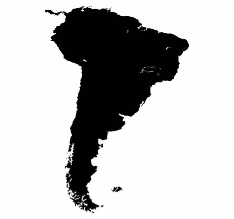 World map vinyl rug south america outline - TenStickers