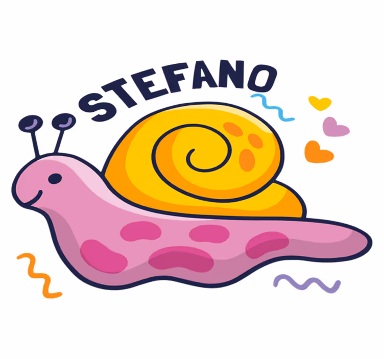 Kids vinyl rug colorful snail personalized design - TenStickers