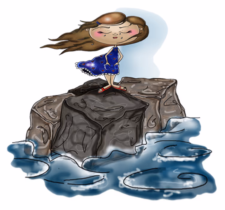 Kids vinyl rug girl at the sea - TenStickers