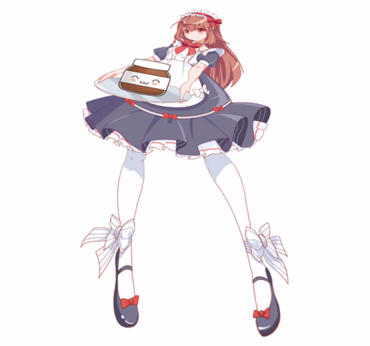 Kids vinyl rug anime girl with nutella design - TenStickers