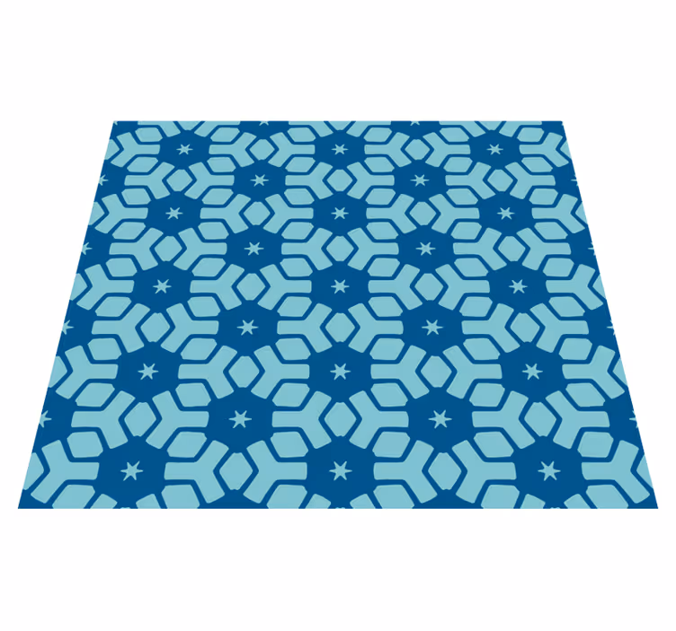 Bathroom vinyl rug with blue tile design - TenStickers
