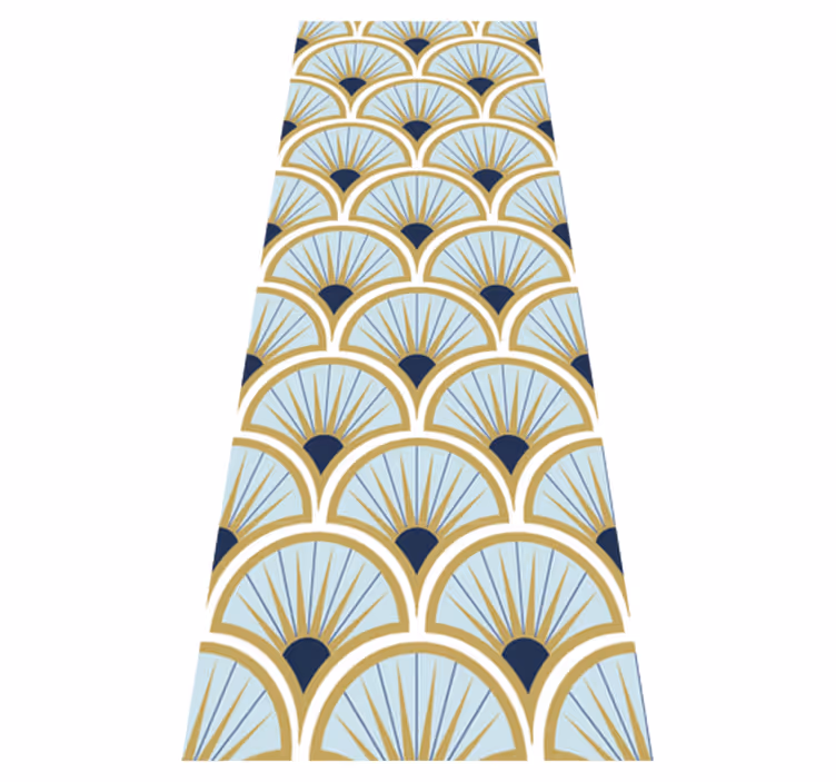 Bathroom vinyl rug in art deco blue shades - TenStickers