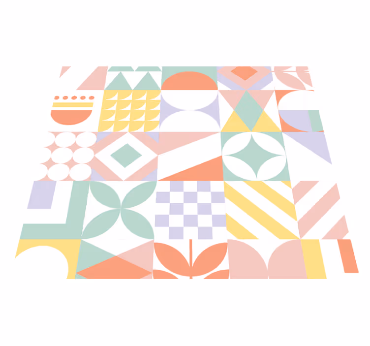 Unusual shapes bathroom vinyl rug - TenStickers