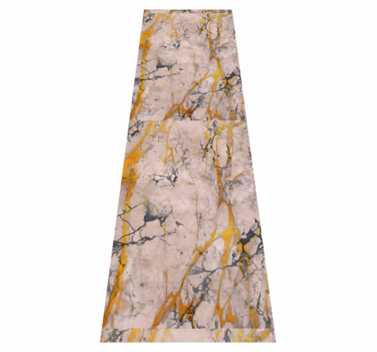 Warm gold marble bathroom vinyl rug - TenStickers