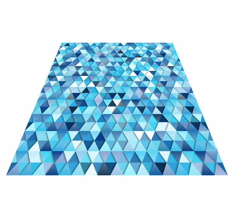Geometric blue abstract bathroom vinyl rug - TenStickers
