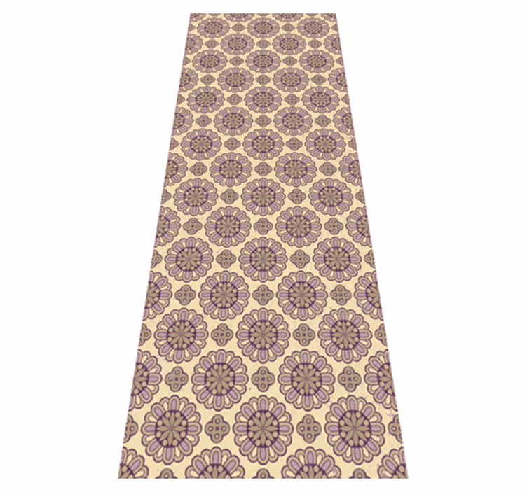 Bathroom vinyl rug in purple ethnic mandala design - TenStickers