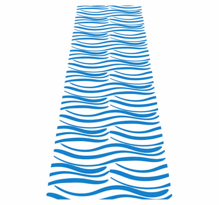 Bathroom vinyl rug with small waves design - TenStickers