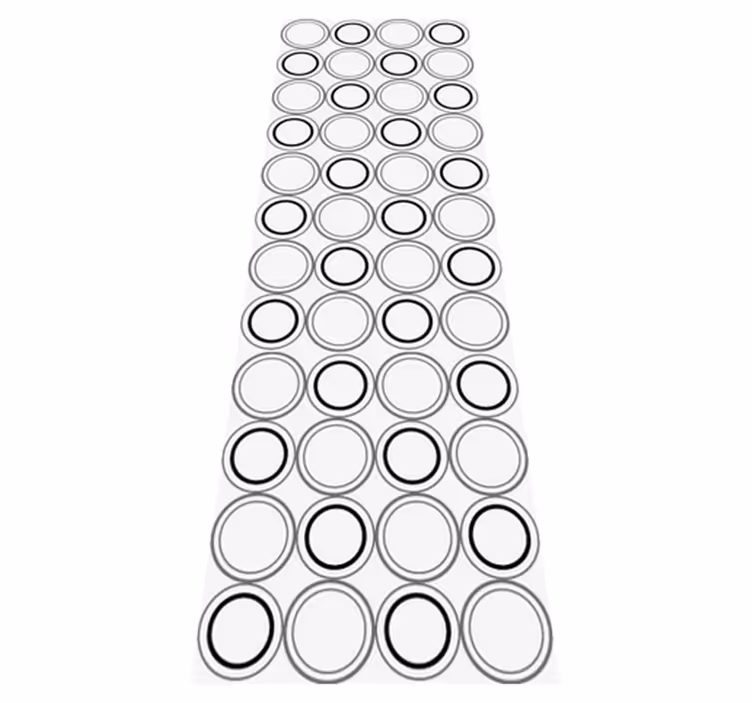 Bathroom vinyl rug in black and grey circle design - TenStickers