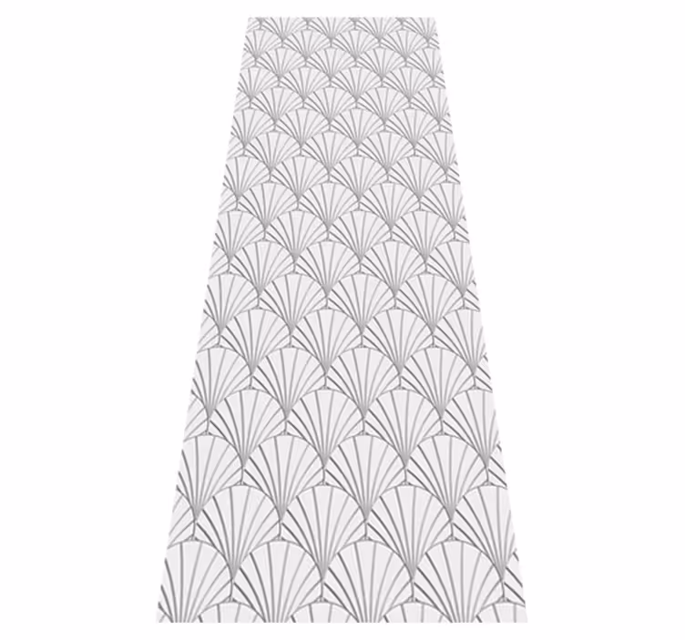 Bathroom vinyl rug with art deco white shell design - TenStickers