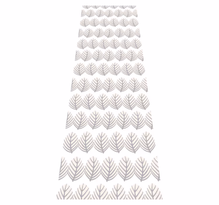 Bathroom vinyl rug with grey leaf pattern - TenStickers