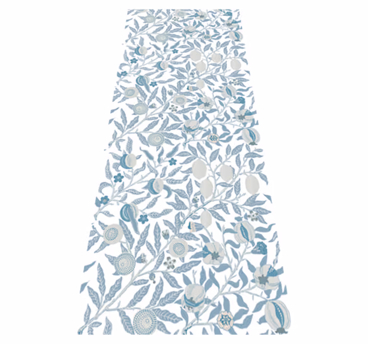 Bathroom vinyl rug in blue floral victorian design - TenStickers