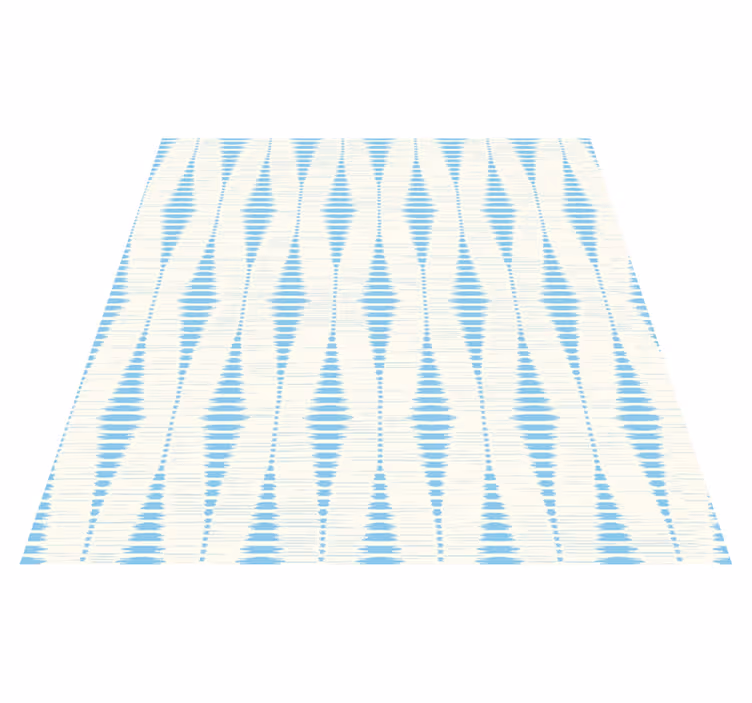 Geometric vinyl rug in light blue rabaul ikat - TenStickers