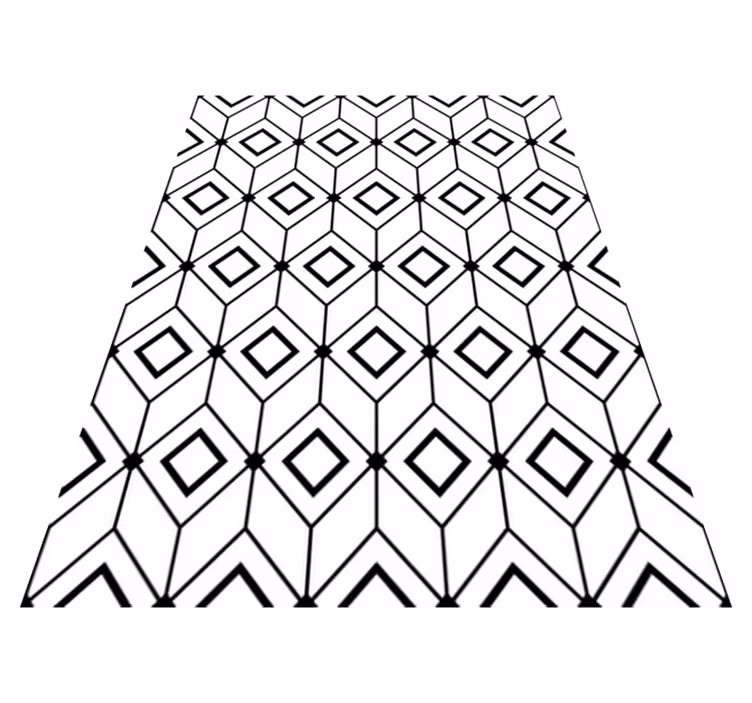 Geometric vinyl rug with modern diamond shapes - TenStickers