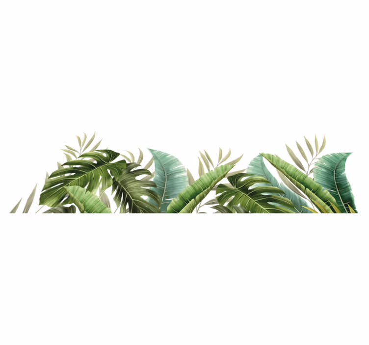 Bathroom vinyl rug with tropical foliage - TenStickers