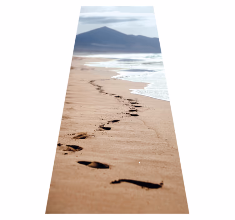 Bathroom vinyl rug footprint on the beach - TenStickers