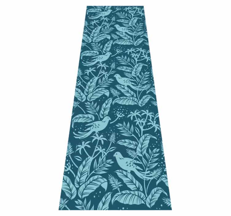 Turquoise flying birds bathroom vinyl rug - TenStickers