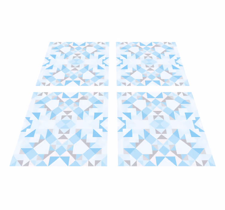 Bathroom vinyl rug in vintage blue grey tile design - TenStickers
