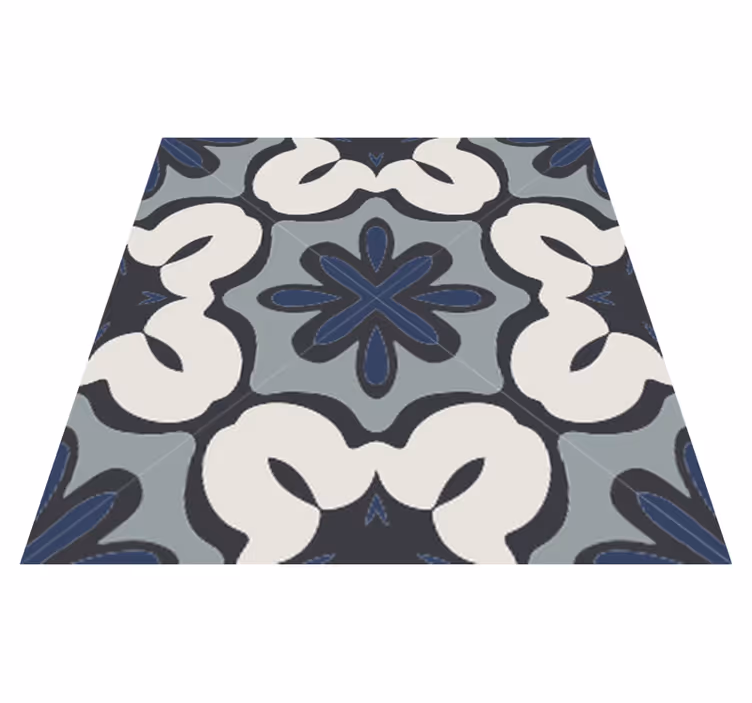 Bathroom vinyl rug in hydraulic blue gracia style - TenStickers
