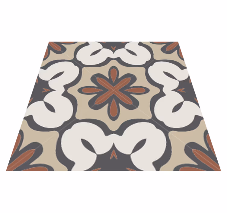 Bathroom vinyl rug in hydraulic brown gracia style - TenStickers