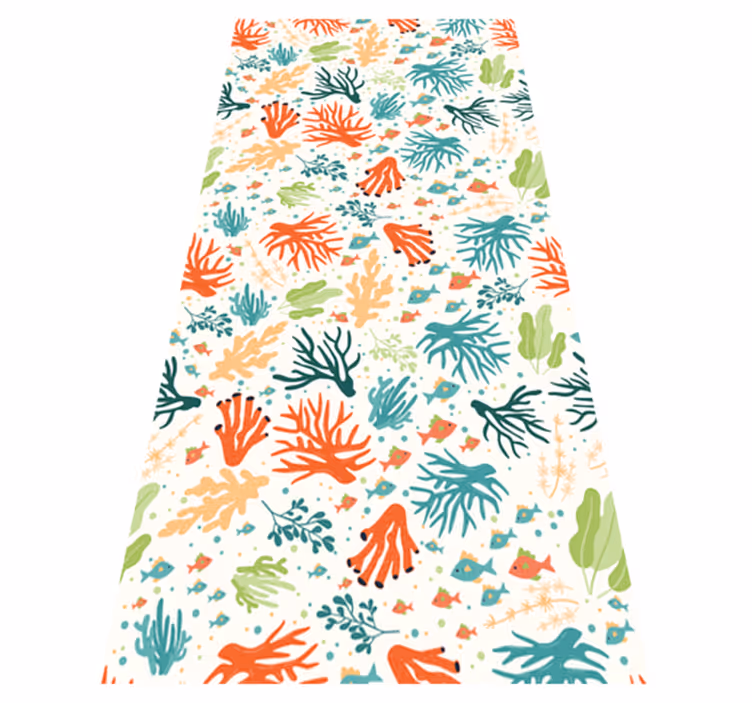 Colorful coral bathroom vinyl rug - TenStickers