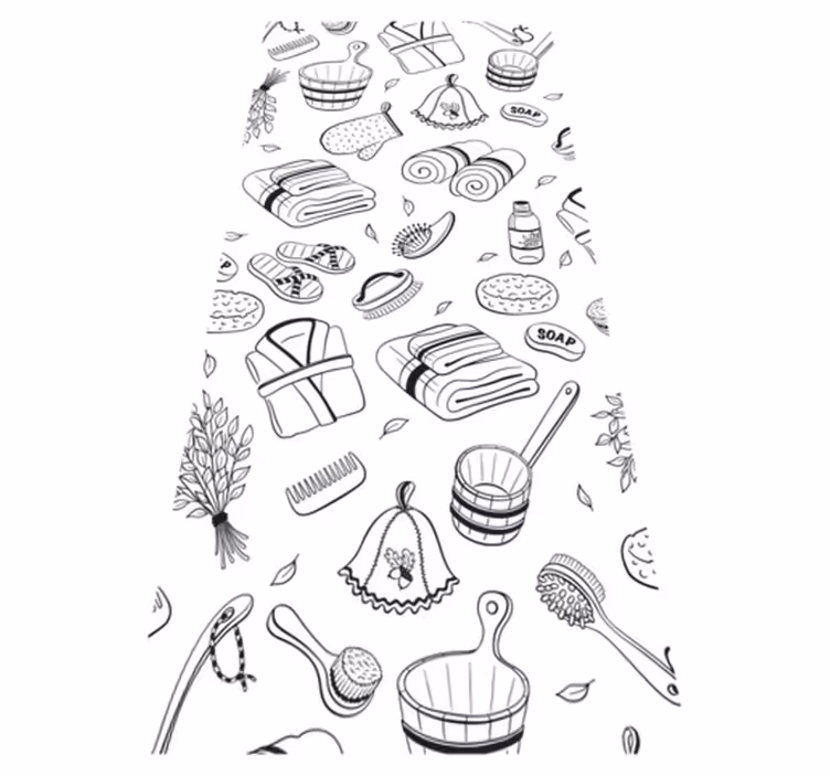 Bathroom vinyl rug for your bathroom essentials - TenStickers