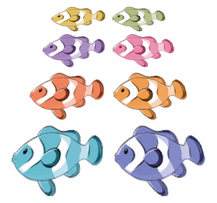 Bathroom vinyl rug clown fish shower screen stickers - TenStickers