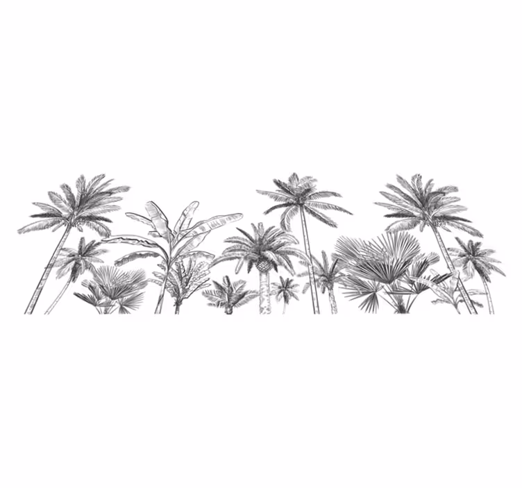 Bathroom vinyl rug tropical tree design - TenStickers