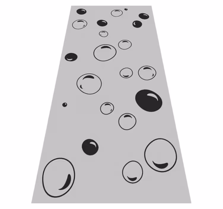 Bathroom vinyl rug with bubble print on clear design - TenStickers