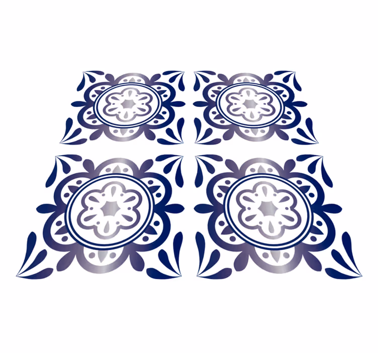 Kitchen vinyl rug spanish tile antique blue - TenStickers