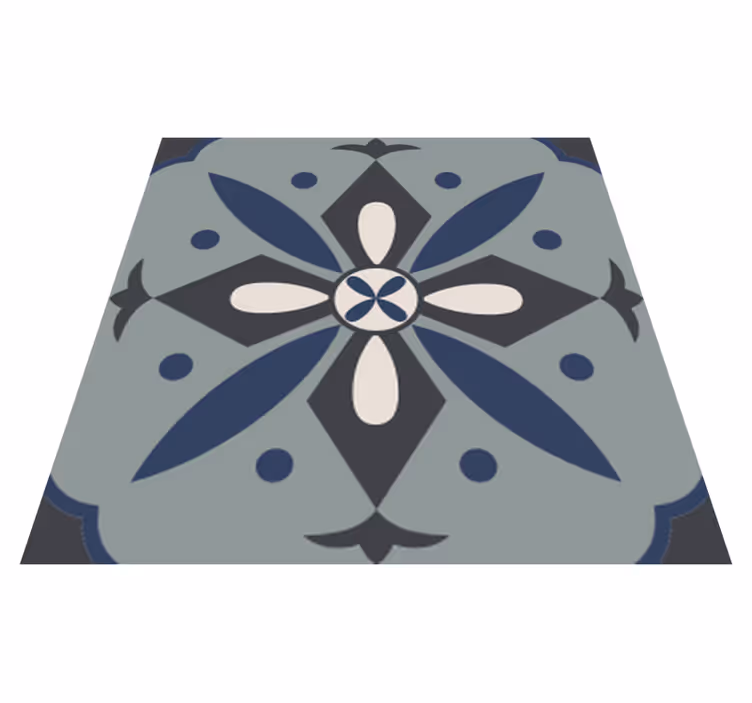 Kitchen vinyl rug with hydraulic colored tiles - TenStickers