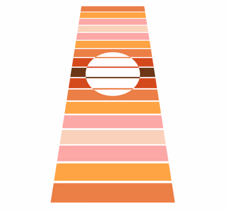 Kitchen vinyl rug 70's sun refrigerator design - TenStickers
