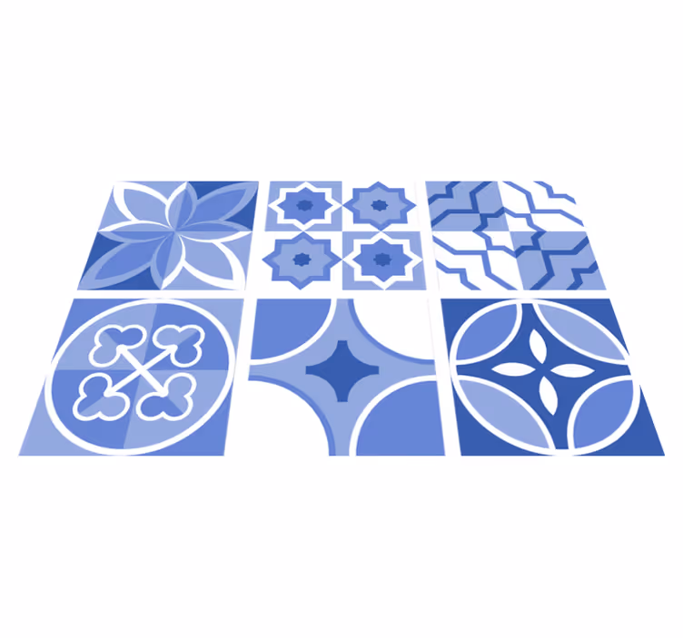 Kitchen vinyl rug azulejos cindito tiles - TenStickers
