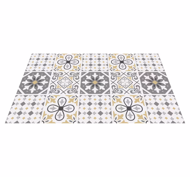 Kitchen vinyl rug amiaz cement tiles design - TenStickers