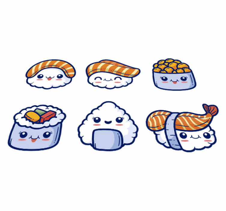 Cute sushi kitchen vinyl rug - TenStickers