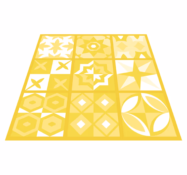 Kitchen vinyl rug in illuminating pantone - TenStickers